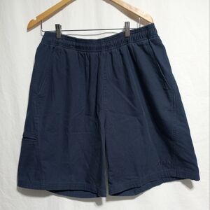 Adidas Men's Blue Cotton Cargo Shorts Size XL Elastic Waist With Drawstring